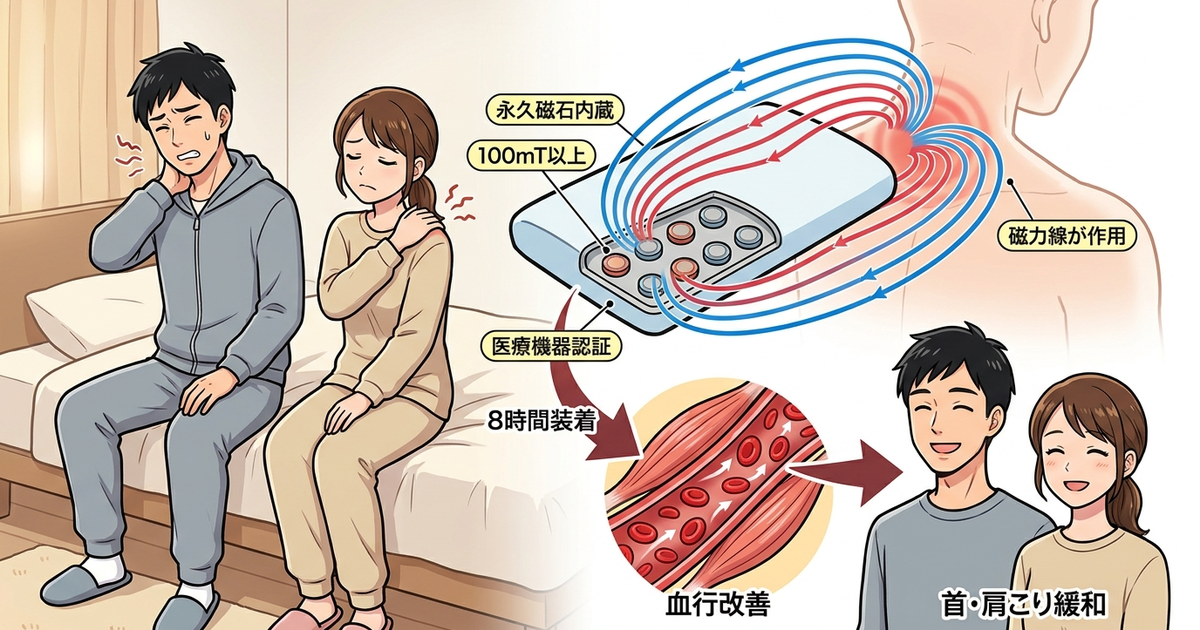 医療機器認証済み磁気枕が首こり・肩こりに作用する仕組み