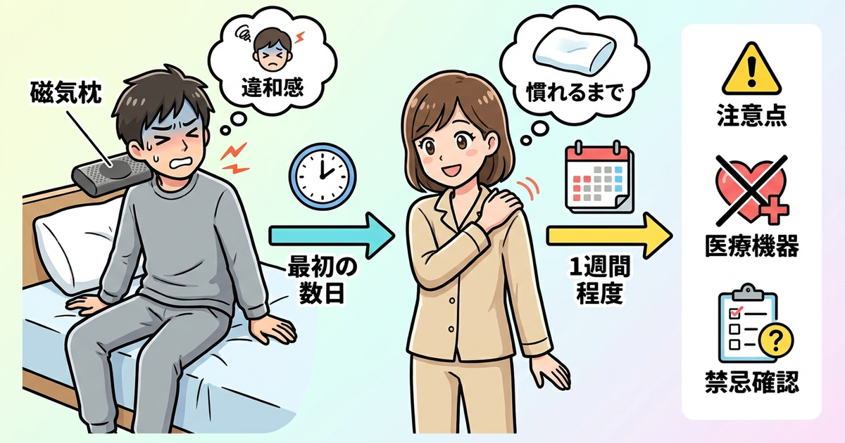 磁気枕を使い始めてから効果を感じるまでの期間と注意点