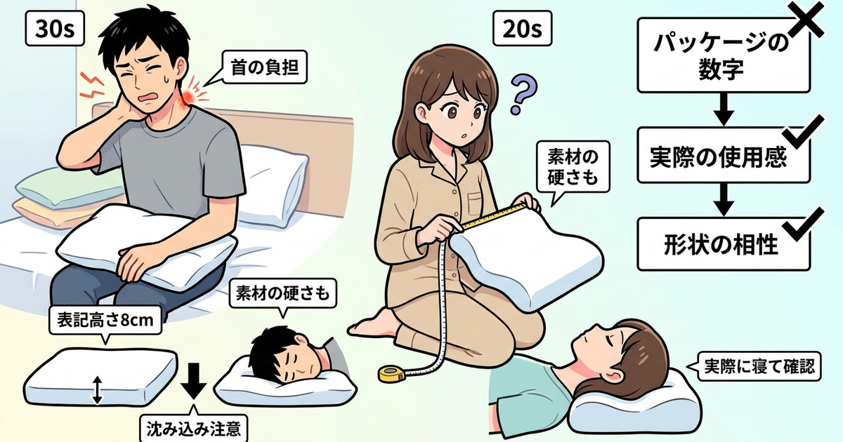 枕の高さ選びで見落としがちな3つの盲点