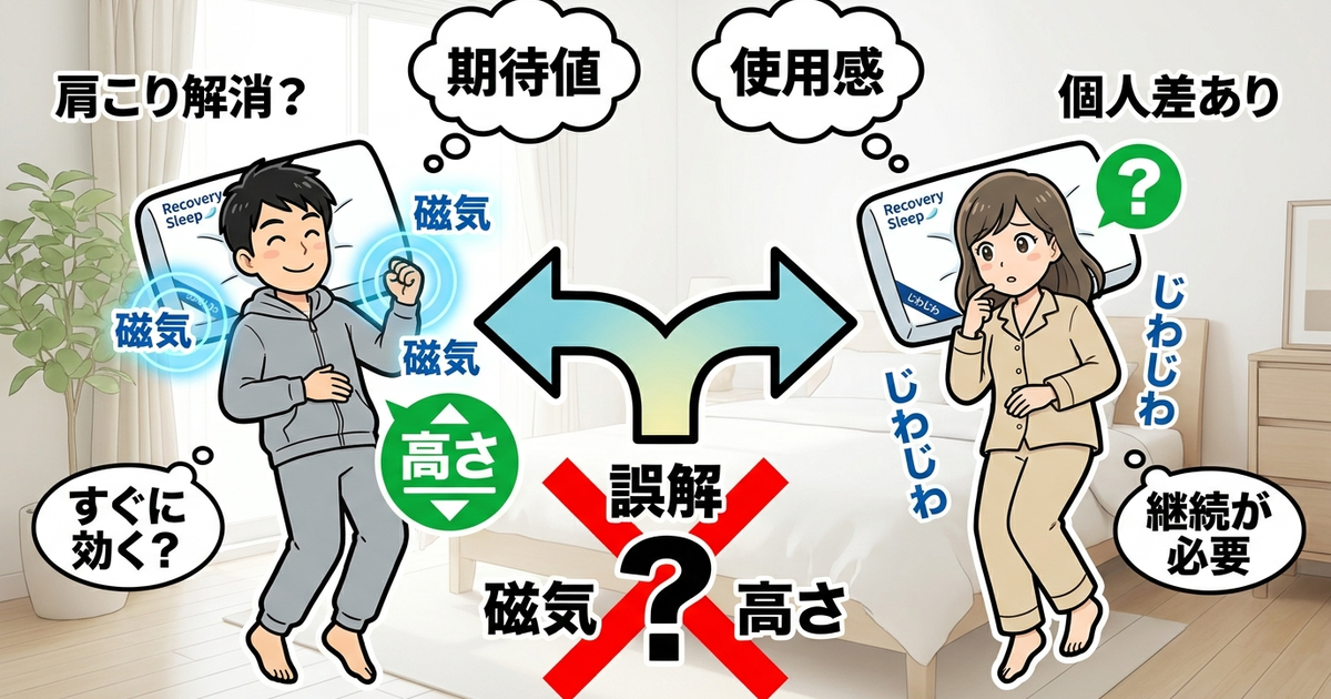 Recovery Sleep枕の口コミで多くの人が指摘している「期待とのズレ」