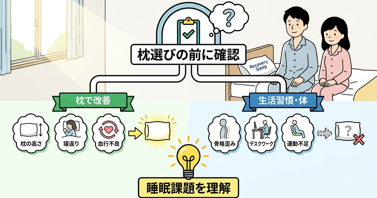 Recovery Sleep枕を選ぶ前に確認しておくべき、自分の睡眠課題