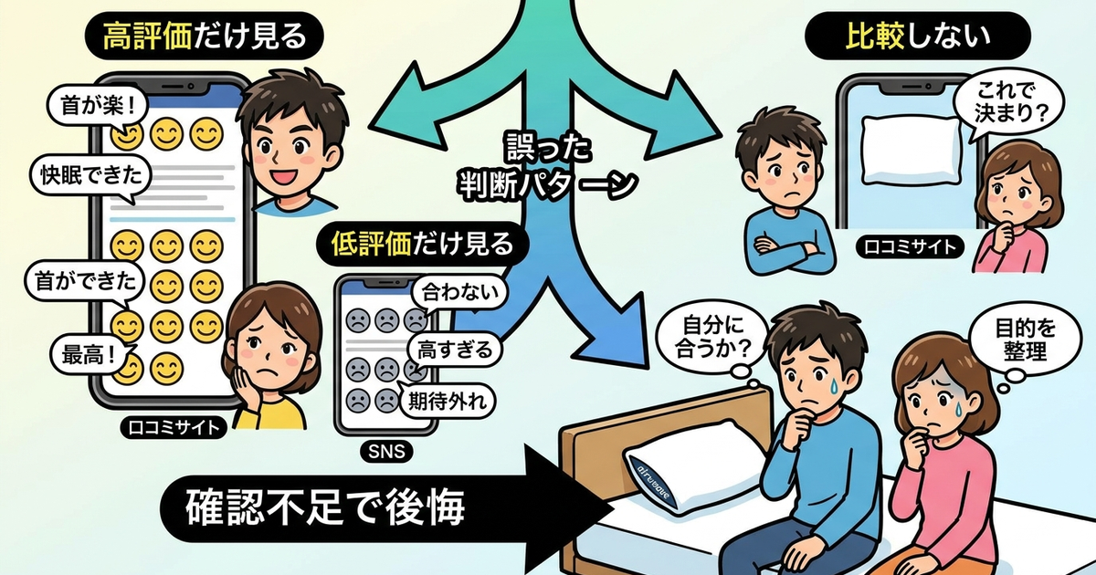 エアウィーヴの枕の口コミを見て判断を誤る典型的なパターン