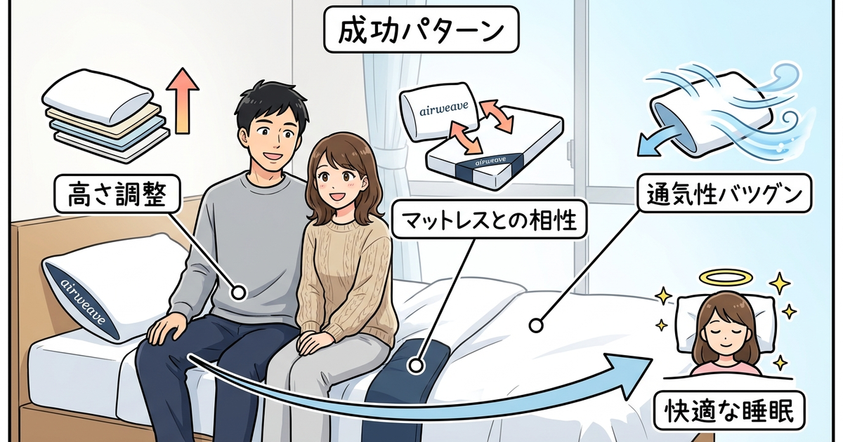 エアウィーヴの枕の口コミから見えてくる成功パターン