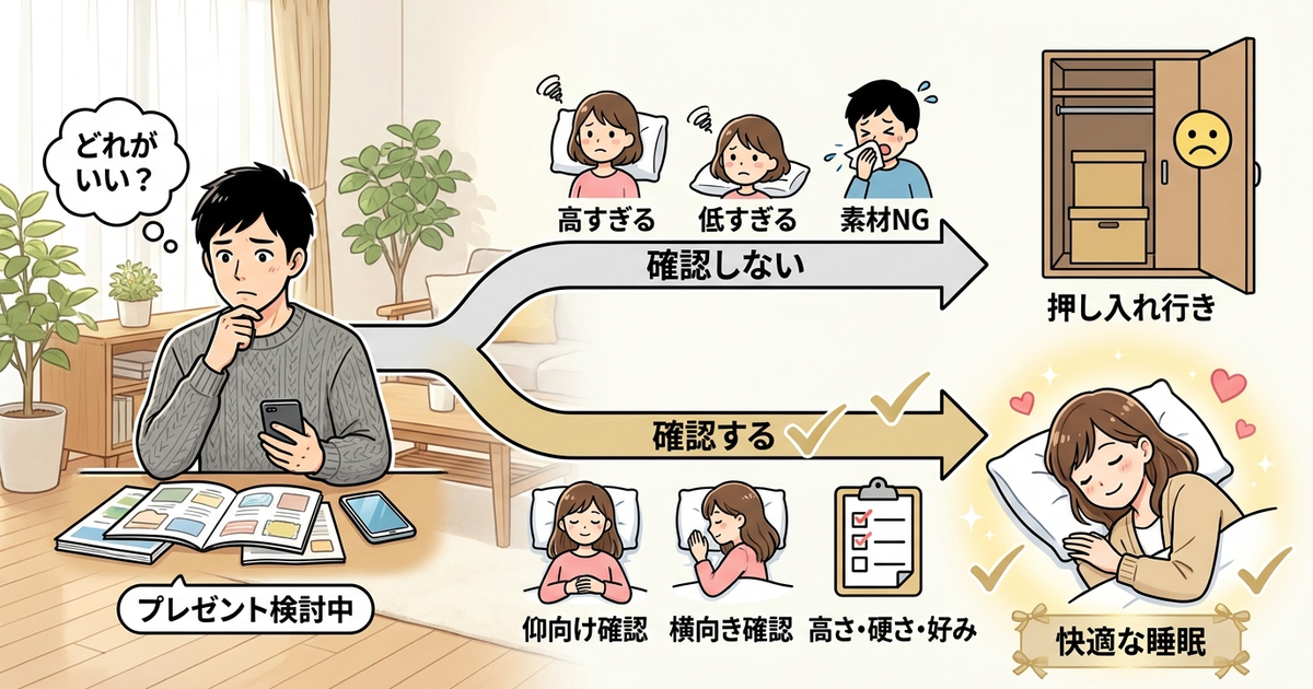 枕をプレゼントするとき、贈る相手の睡眠環境を確認しないと失敗する理由