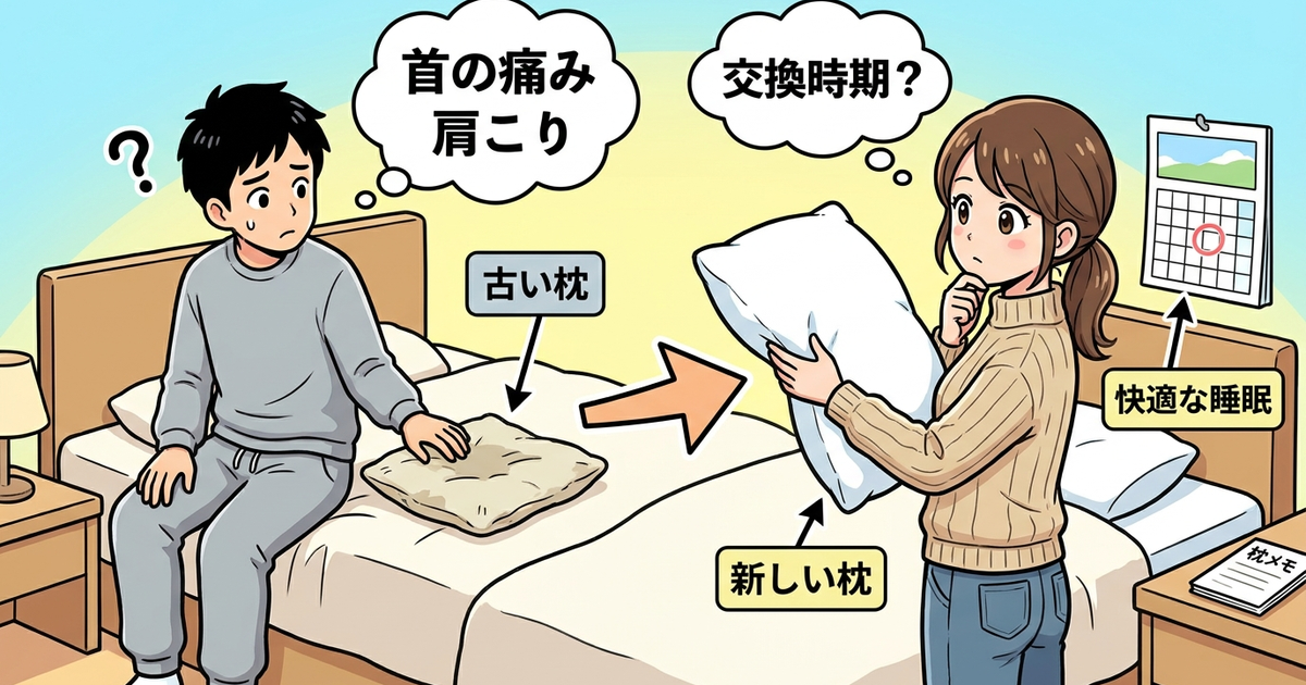 寝違えや肩こりが続くなら、枕の買い替え時期が来ている