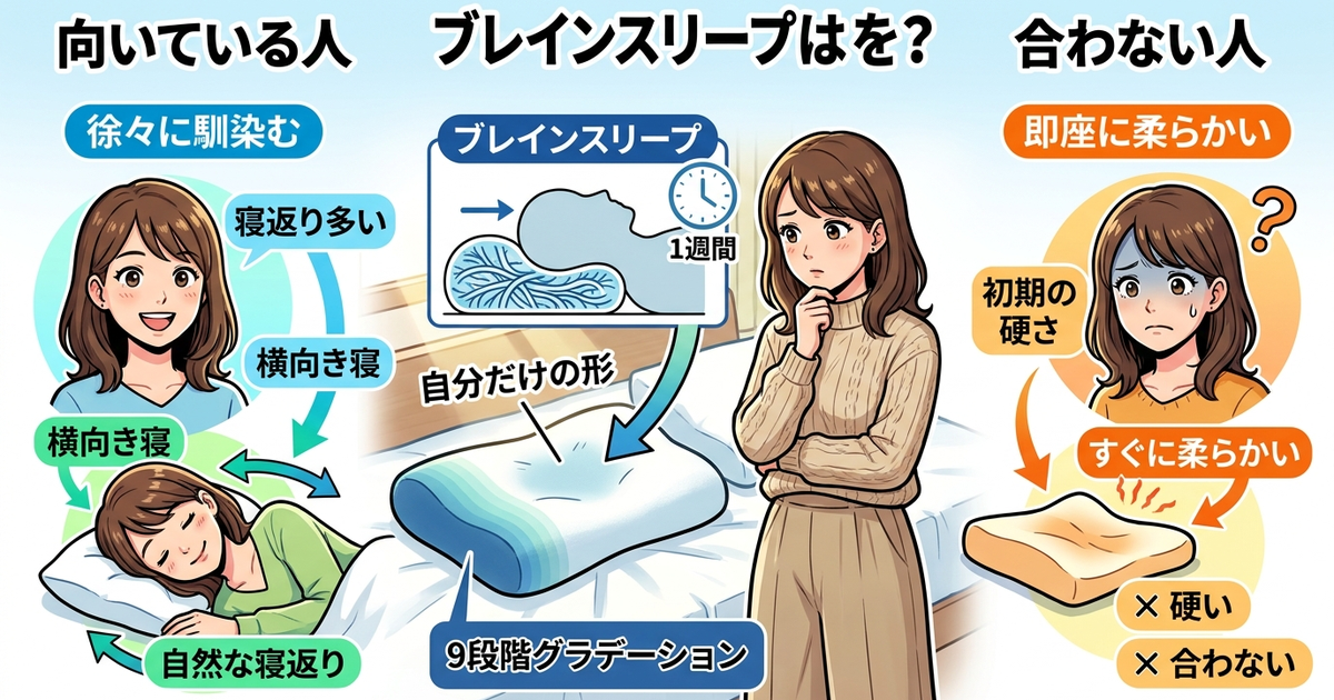 ブレインスリープの枕が向いている人、合わない人