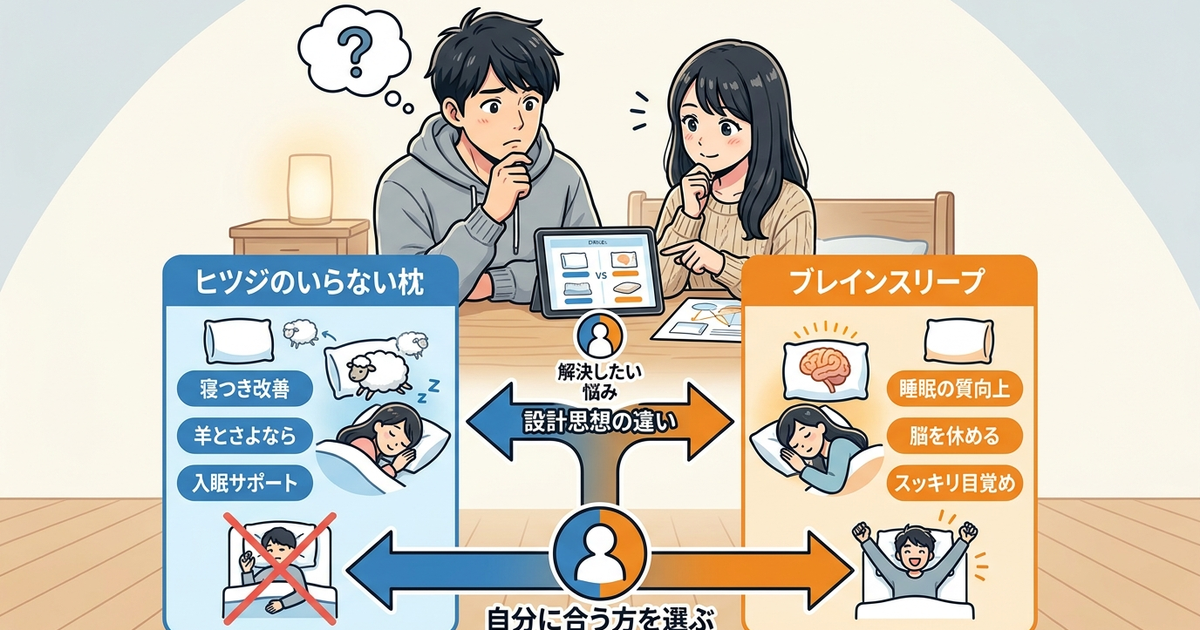 比較する前にそもそも知っておくべきこと│ヒツジのいらない枕とブレインスリープの設計思想が根本的に違う