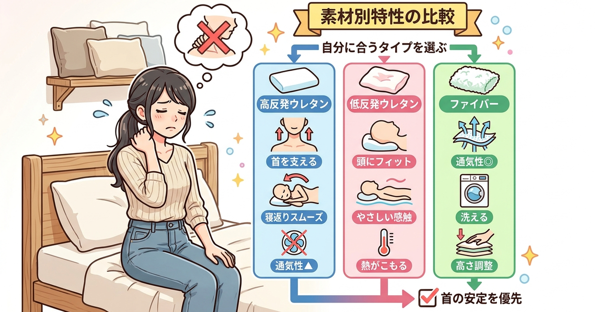 肩こりに効く枕の素材別の特性、自分に合うタイプを見つける